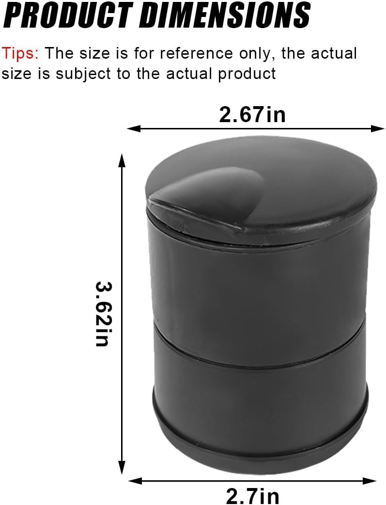 ZIMISI Portable Car Ashtray With Lid, Smokeless Self-Extinguishing Truck Interior Cigarette Ashtrays, Windproof Detachable Mini Trash Can, Smell Proof Car Cup Holder Accessory for Office, Home (2PCS)