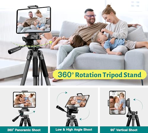 Image of JOILCAN Phone Tripod, 67 inch Camera Tripod Stand for iPhone iPad, Professional Aluminum Travel Tripods with Wireless Remote and Carry Bag for Cellphone Photo Video Recording Vlog