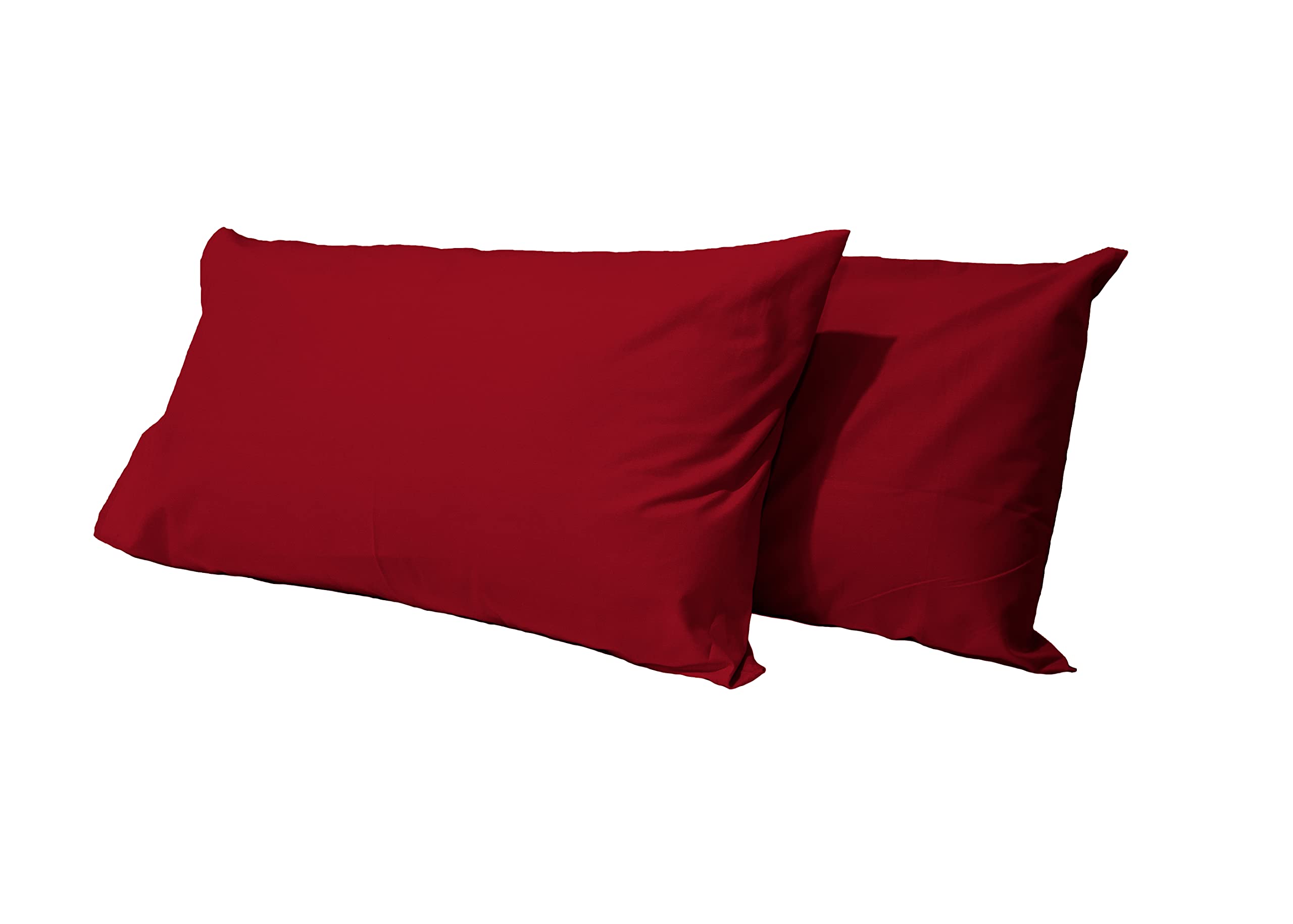 Jenny Sesal - Plain Cotton Pillowcases - Pack of 2 with Envelope Closure - Super Soft and Pleasant to the Touch - Perfect Size - 100% Pure Cotton (Bordeaux)