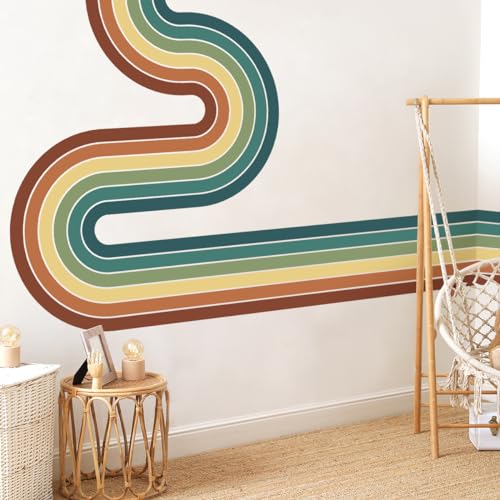 Vinilo decorativo de pared arcoíris grande removible 65x116 pulg miniatura 6