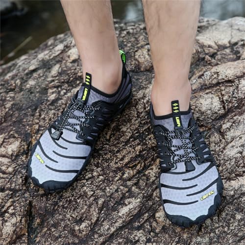 Image of UBFEN Water Shoes for Men Women Quick Dry Swim Aqua Socks | Lightweight Barefoot-style Fit, Rubber Sole, Hiking, Fishing, Kayaking, Beach, Pool, Boating, Diving And Water-to-land Wear