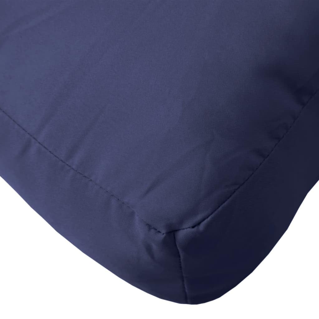Juego de cojines para palé, color azul marino, 70 x 40 x 12 cm, tejido de poliéster con funda impermeable, cojín de asiento y respaldo para jardín, terraza, balcón, oficina y silla de ruedas