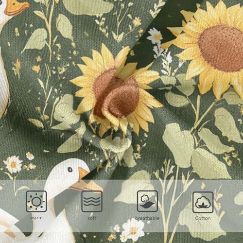 Wusikd White Ducks Girls' Underwear Cotton Sunflowers Girls Briefs Soft Toddler Underwear 2T3