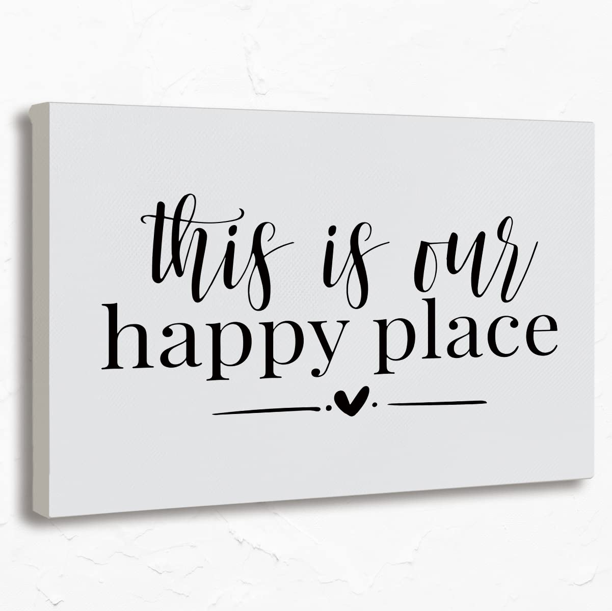 This Is Our Happy Place Canvas Wall Art Prints,Engagement Anniversary Paintings Prints,11x14 inches Artwork For Wedding Themed Decor Farmhouse Porch Bedroom Living Room Home Decorations