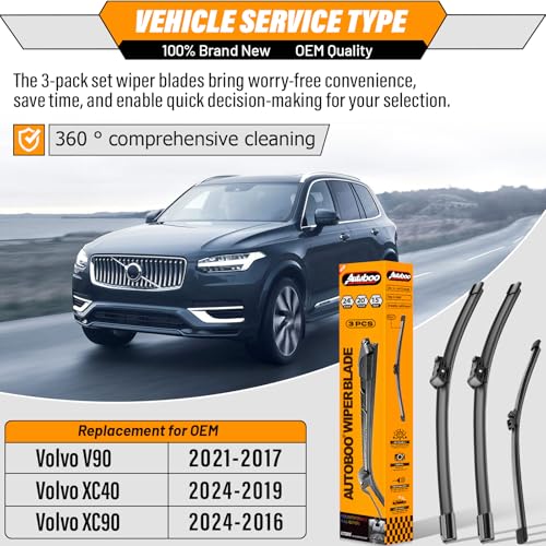 Image of AUTOBOO Windshield Wiper Blade Replacement for Volvo XC90 XC40 2016-2024