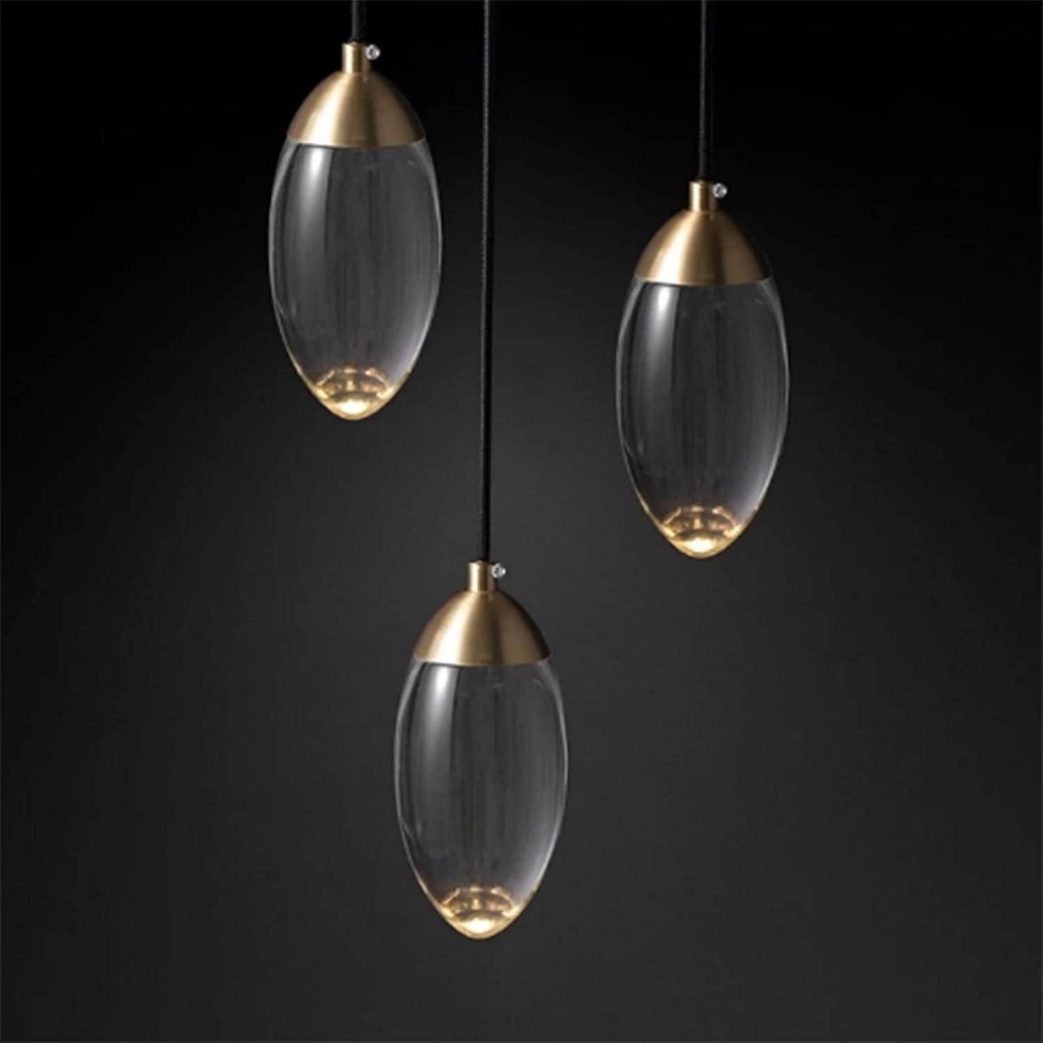 Lampadari a sospensione da comodino in rame for camera da letto, luci a testa singola, bar, corridoio, piccola lampada a sospensione, lampadario moderno a LED con sfera di cristallo,luce della cucina