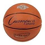Champion Sports Ultra Grip Rubber Basketball with Bladder, Official Size 7