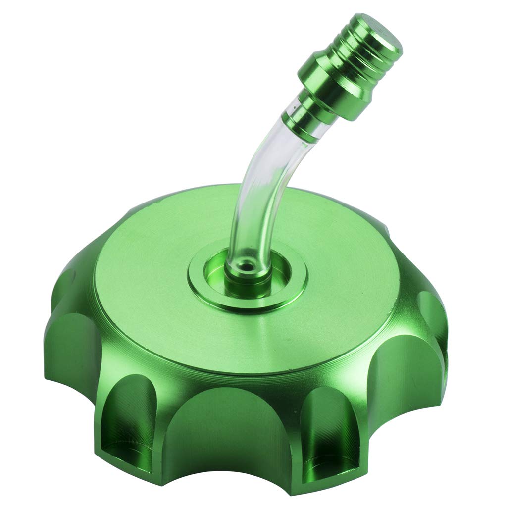 Gas Fuel Tank Cap CNC Aluminum With Breather Valve For 50cc 70cc 90cc 110cc 125cc 140cc 150cc 160cc Motorized Bicycle Pit Dirt Bike (Green) By OTOHANS AUTOMOTIVE