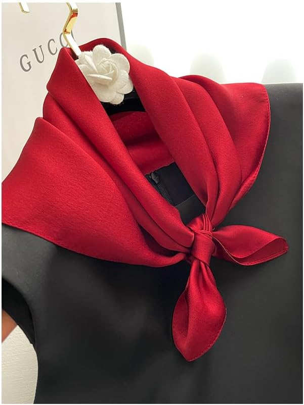 Mulberry Silk Scarfs Women Small Square Scarf 21" x 21" Breathable Lightweight Neckerchief Headscarf - Image 8