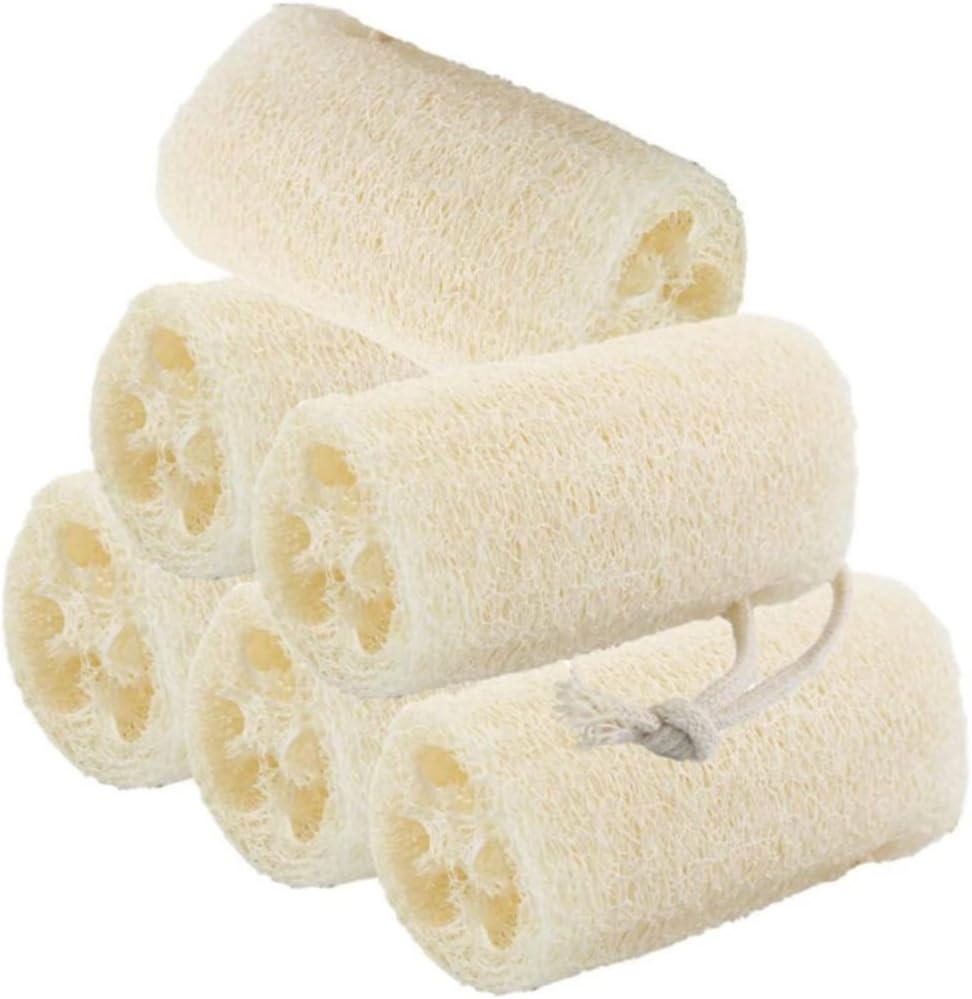 Vonstuind 6 Pack natürlicher Loofah Schwamm Peeling Body Scrubber Bath Loofahs für Gesicht
