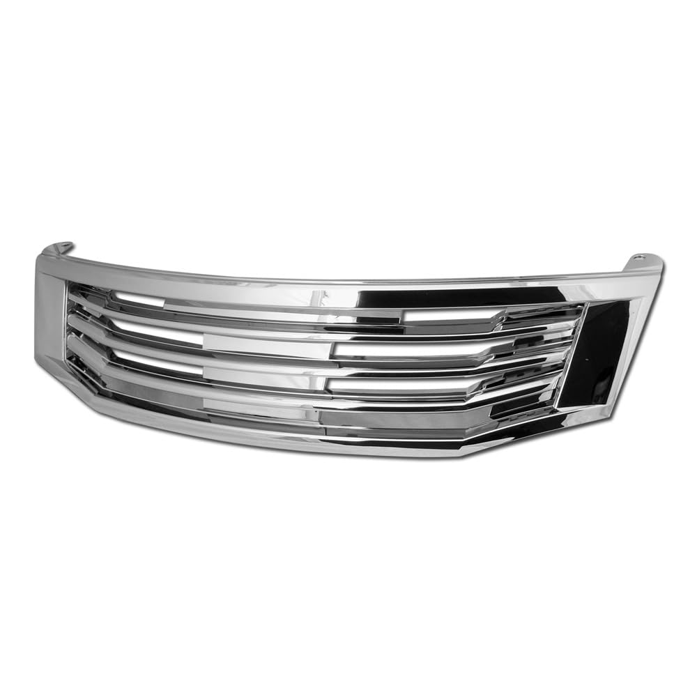 Chrome JDM MU Style Front Hood Bumper Grill Grille Luxury Sport Upgrade Direct Bolt-On Replacement Compatible with 2008-2010 Honda Accord 4 Door Sedan