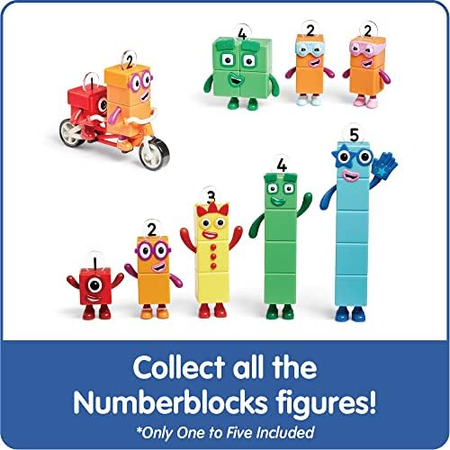 hand2mind Numberblocks Friends One to Five Figures, Toy Figures Collectibles, Small Cartoon Figurines for Kids, Mini Action Figures, Character Figures, Play Figure Playsets, Imaginative Play Toys - 5