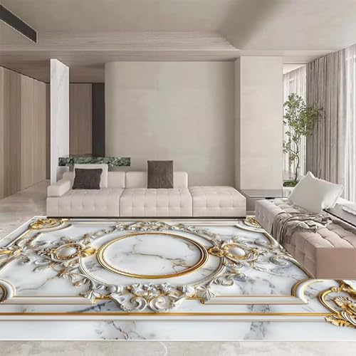 Alfombra para sala de estar con diseño nórdico lavable y antideslizante 2