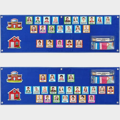 Tableau en feutre bleu pour structurer la routine des garçons et filles facilement - 5