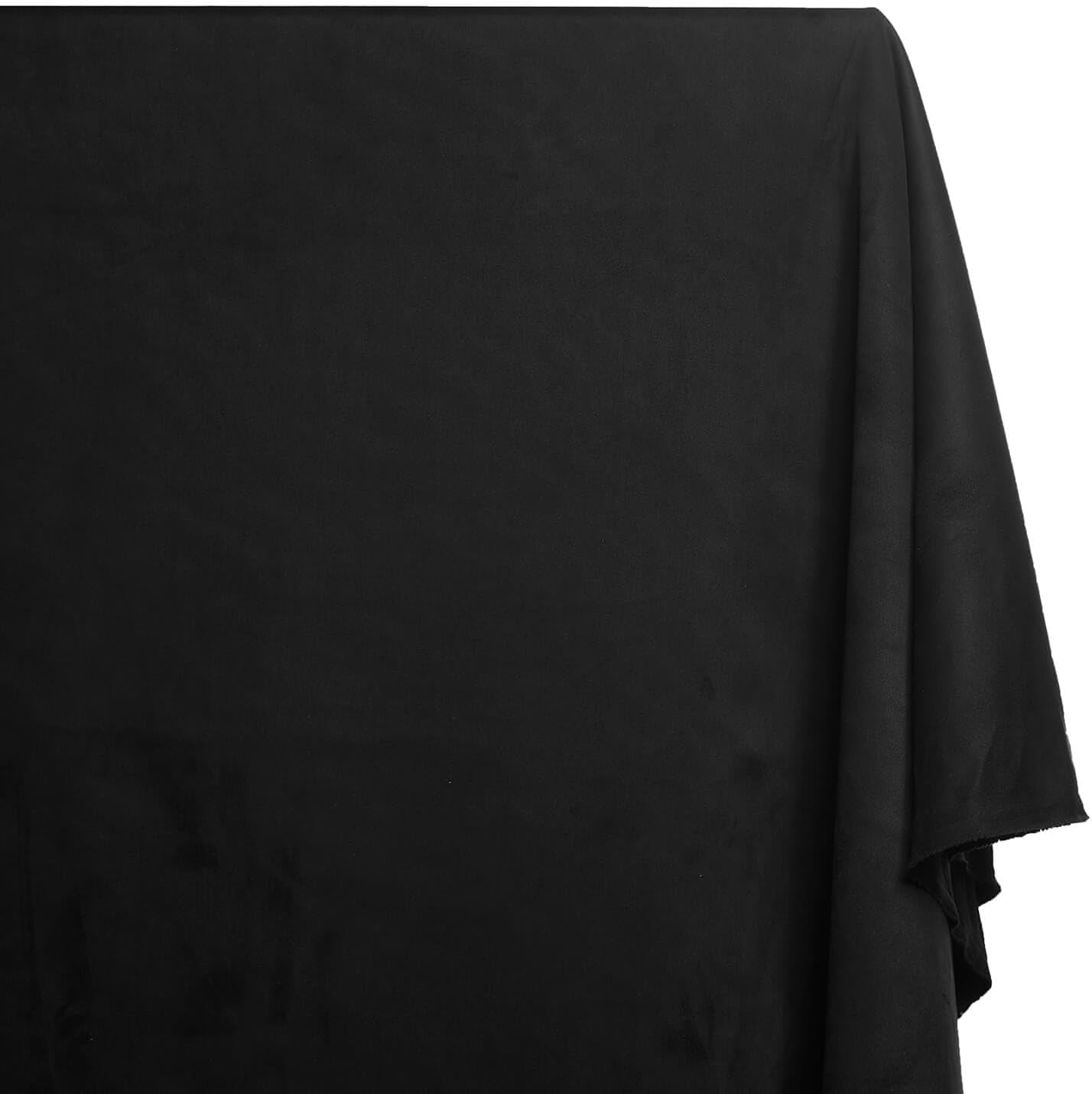 Scuba Suede Double Knit Fabric 280 GSM 59/60 Inch Stretch Polyester by The Yard - for Sewing Apparel, Accessories, Decor, & Upholstery - Black (5 Yards)