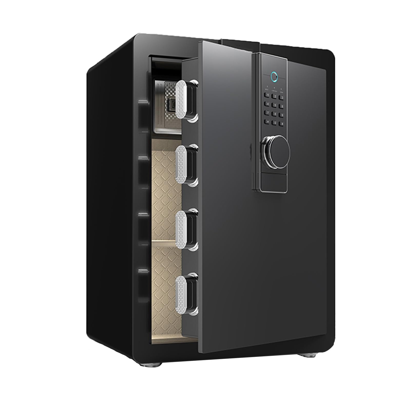 Home Fireproof Safe For Document Storage, Fingerprint Password Key Unlocking, Suitable For Office Cash, Jewelry, And Documents(Black)
