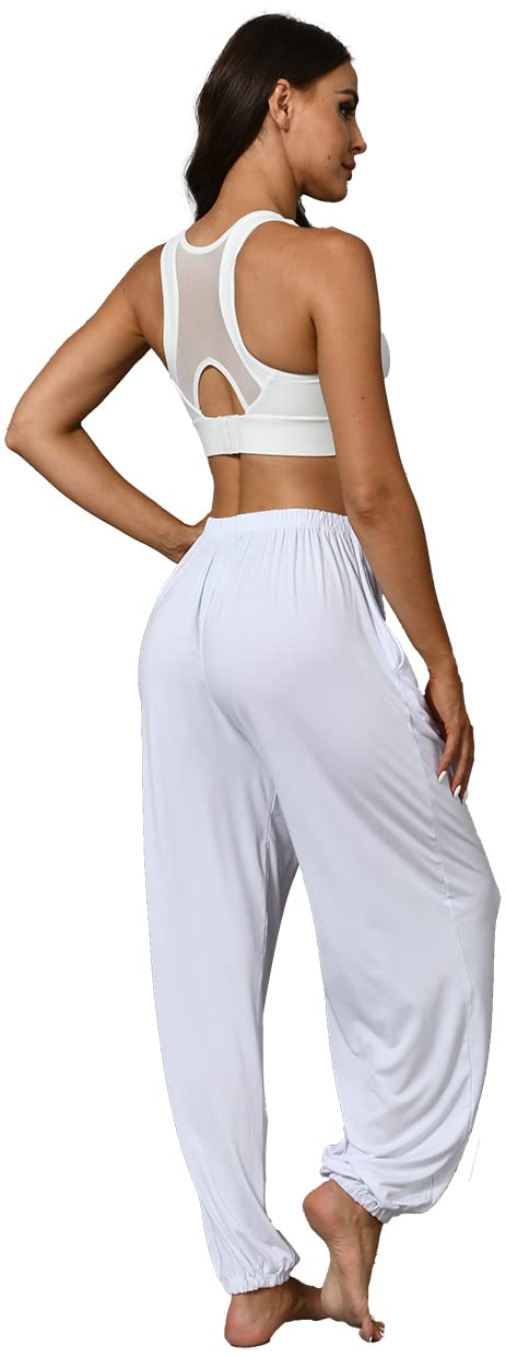HOEREV Super Soft Modal Spandex Harem Yoga Pilates Pants