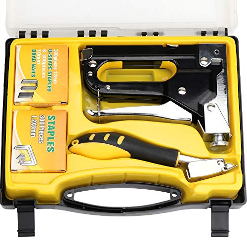 Heavy Duty Staple Gun and Remover Set, 3-in-1 Tacker with 900 Staples