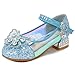 New front Sandali con Tacco Ragazza Costume Sandali Scarpe da Bambina con Glitter Scarpe da Principessa con Farfalla e Paillettes Scarpe Bambina Eleganti per Carnevale e Natale Blu 25