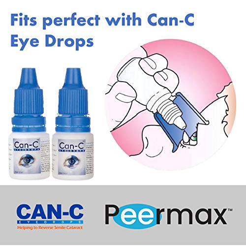 Can-C Lubricant Eye Drops with Antioxidant N-Acetylcarnosine | Effective Solution for Cataracts & Dry Eyes | Natural Eyedrop Ointment Also Includes a Handy Peermax Eye Drop Guide & Wash Cup