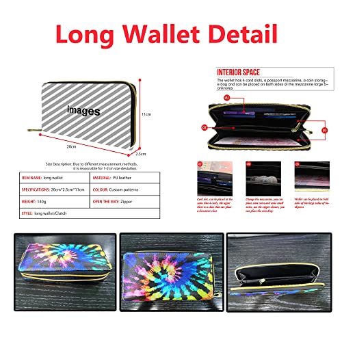 Dolyues niedlicher Dackel mit rotem Ballon-Aufdruck Kreditkartenetuis für Frauen, Lange Pu-Leder-Reißverschluss, Geld-Clutch-Taschen, Handyhülle, Geldbörse