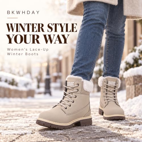 BKWHDAY Winter Boots for Women Snow Boot Waterproof Non Slip - image 2