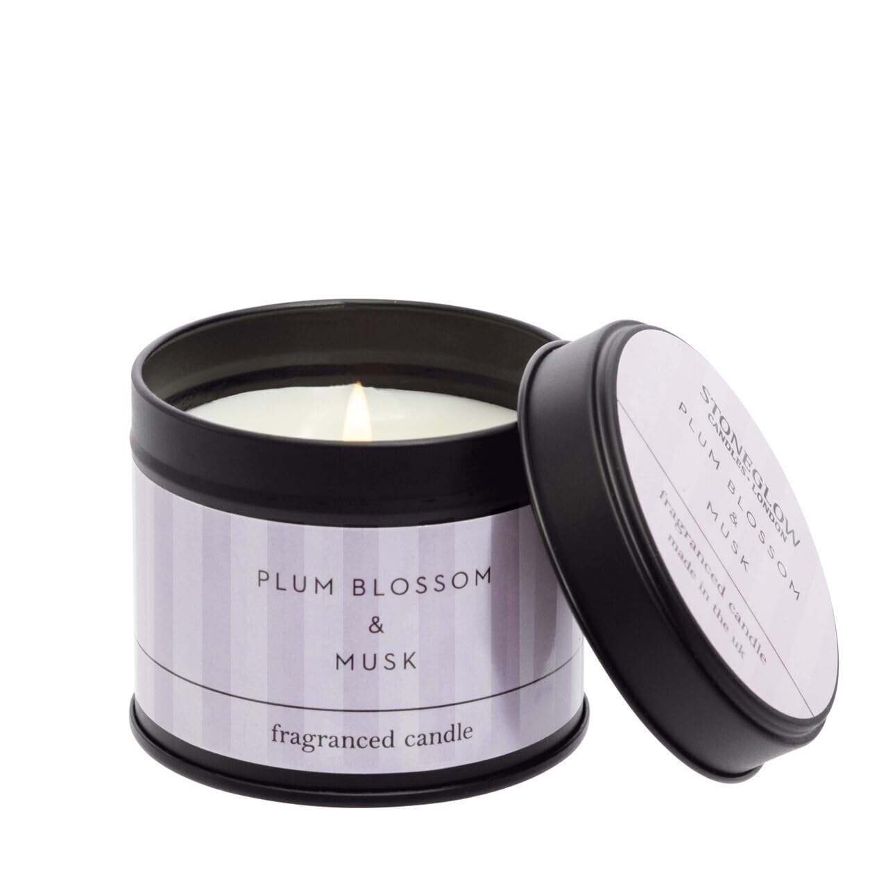 Stoneglow - Modern Classics Collection- Plum Blossom & Musk - Candle Tin (Purple)