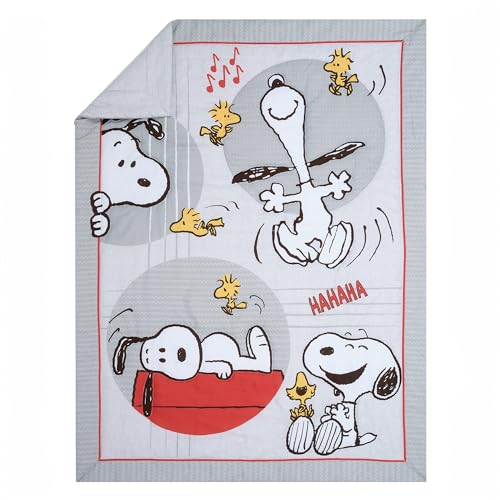 Image of Bedtime Originals Snoopy Love 4-Piece Toddler Bedding Set - Gray /Red /White