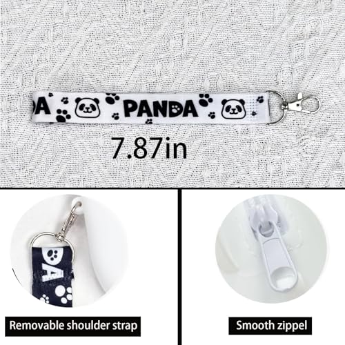 Coin Purse for Women,Silicone Mini Makeup Bag,small zipper pouch for purse-Mini Cute Change Purse, Coin Purse & Pouch for Coins, Keys, Lipstick, and Earphones(White Small Panda Crossbodybag)3