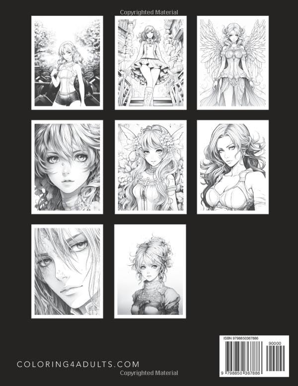 Miniatura 2 de Anime Girls - Coloring Book for Adults 100 pages of Manga and Anime Kawaii Girl Drawings for Relaxation and Mindfulness. Suitable for All Ages,