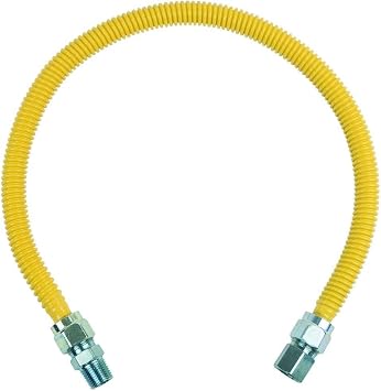 BrassCraft CSSC54-30 K12 ProCoat 1/2" FIP x 1/2" MIP x 30" Stainless Steel Gas Connector 5/8" O.D. 136,000 BTU
