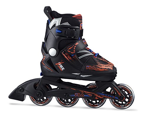 Fila Skates X One Patines, Unisex niños, Negro/Rojo, S