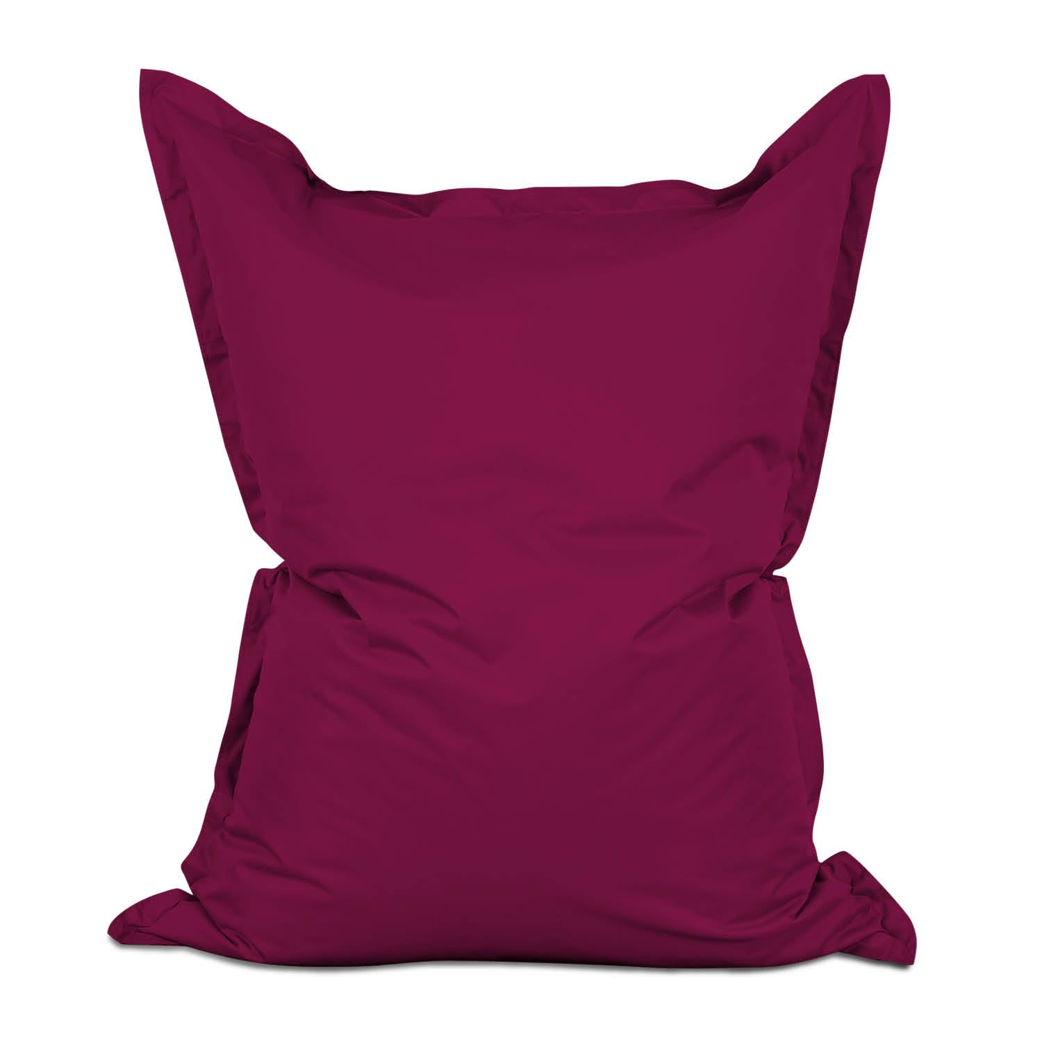 Lumaland Pouf géant XXL 140 x 180 cm Coussin de couchage imperméable avec perles EPS Bean Bag housse lavable Vin rouge