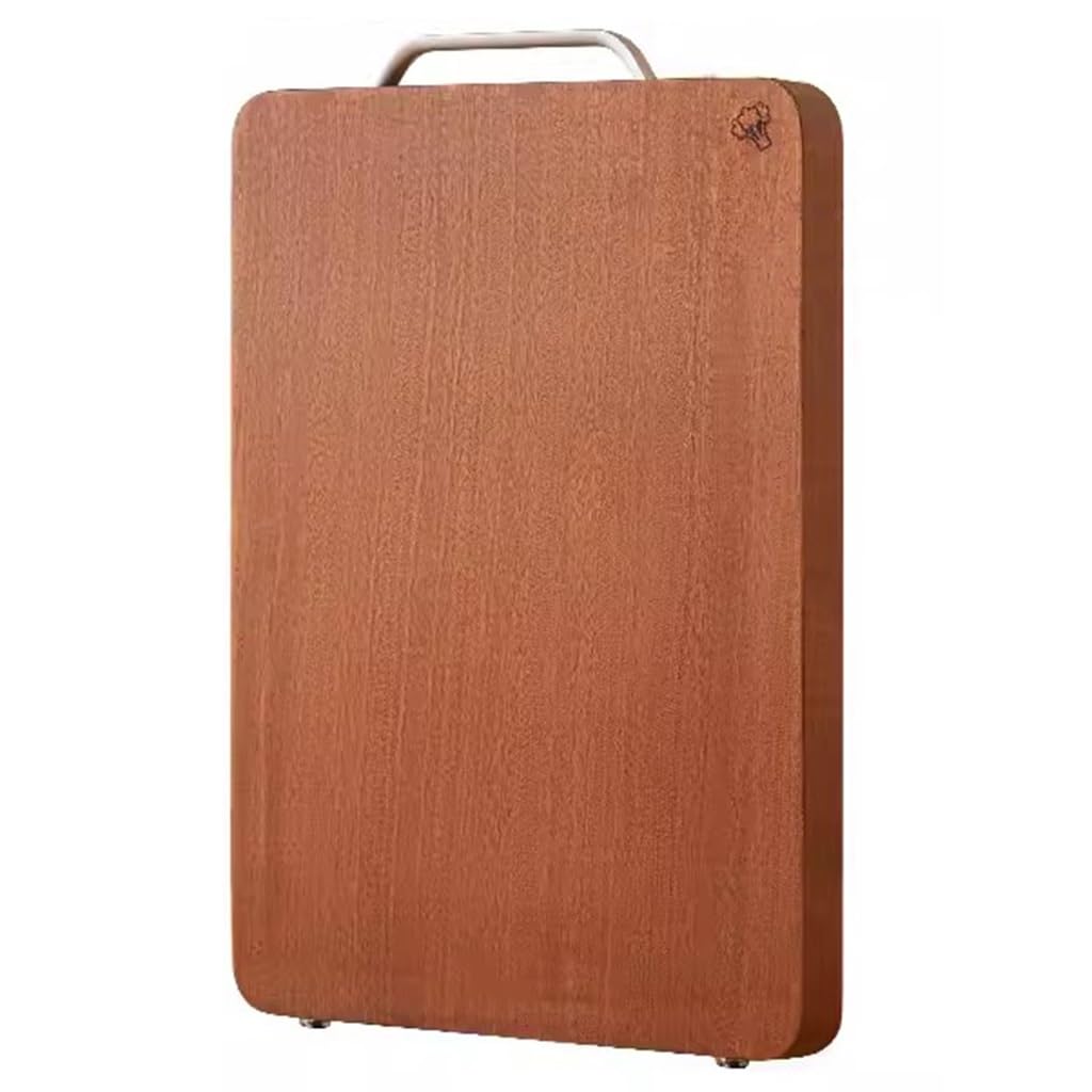 Planche à découper en bois d'ébène 40cm avec poignée métal et rigole