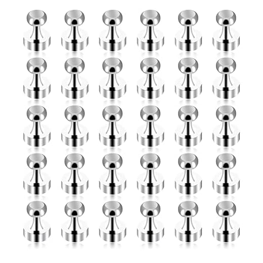 30 Piezas Imanes Neodimio, N52 Imanes Neodimio, Imanes para Nevera, Imanes Potentes de 12X16mm para Pizarra Tablero Tablón de Anuncios Magnetico Refrigerador Mini Imán Portátil
