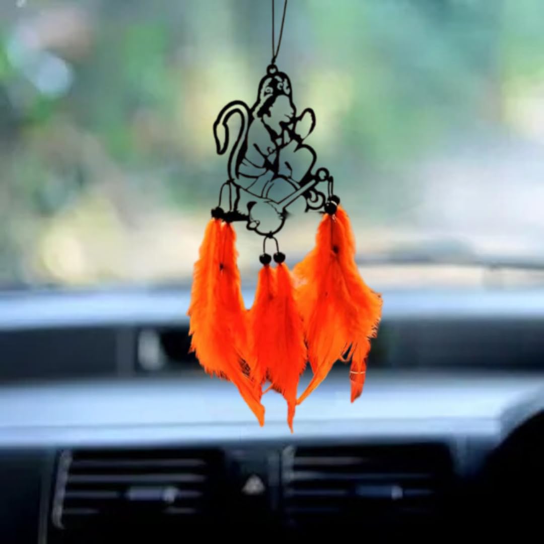 Feather Dream Catcher, Dream Catcher for car, Car Mirror Hanging Accessories Interior, Hanuman JI Hanging Ornaments for car Car Decoration Accessories.-image-49