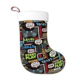 FFCrying Gamer Gifts Personalized Christmas Stocking Large Xmas Stockings Fireplace Hanging Stockings for Family Holiday Party Decorations