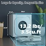 COSTWAY Portable Dryer, Stainless Steel Clothes Dryer with Touch Panel, 2 Modes, 4 Drying Programs and Adjustable Exhaust Vent, 13.2 LBS Front Load Tumble Laundry Dryer for Apartment, Dorm and Home, 1500W, White
