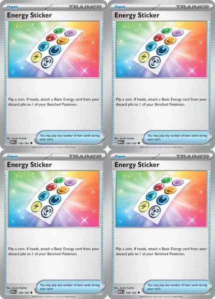 Energy Sticker - 159 165 - Pokemon 151 - Trainer Card Set - Playset 4X