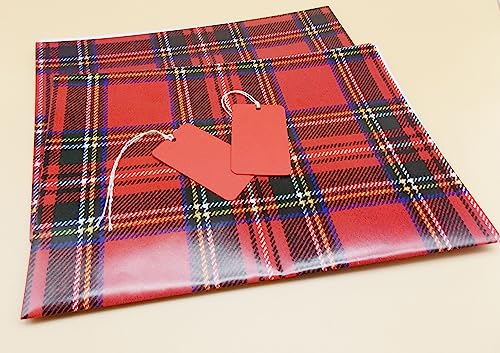 Red Tartan Wrapping Paper - Scottish Birthday Gift Wrap - Stewart Clan