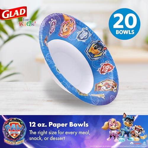 Glad for Kids Paw Patrol Disposable Paper Bowls, Shields, 12 Oz, 20 Count - image 2