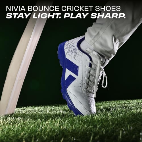 Image of Nivia Bounce Cricket Shoes | Mesh & TPU Upper | Cushioned EVA Insole | Durable PVC Outsole | Cricket Shoes for Men | Lightweight| Sports Shoes