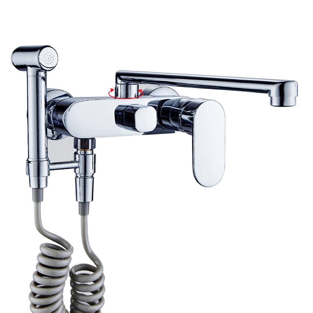 ZYCHSJXA Faucets,Kitchen Taps with Pull Out Spray High Arc Mixer Tap Swivel Spout for Kitchen/Chrome-B/20Cm
