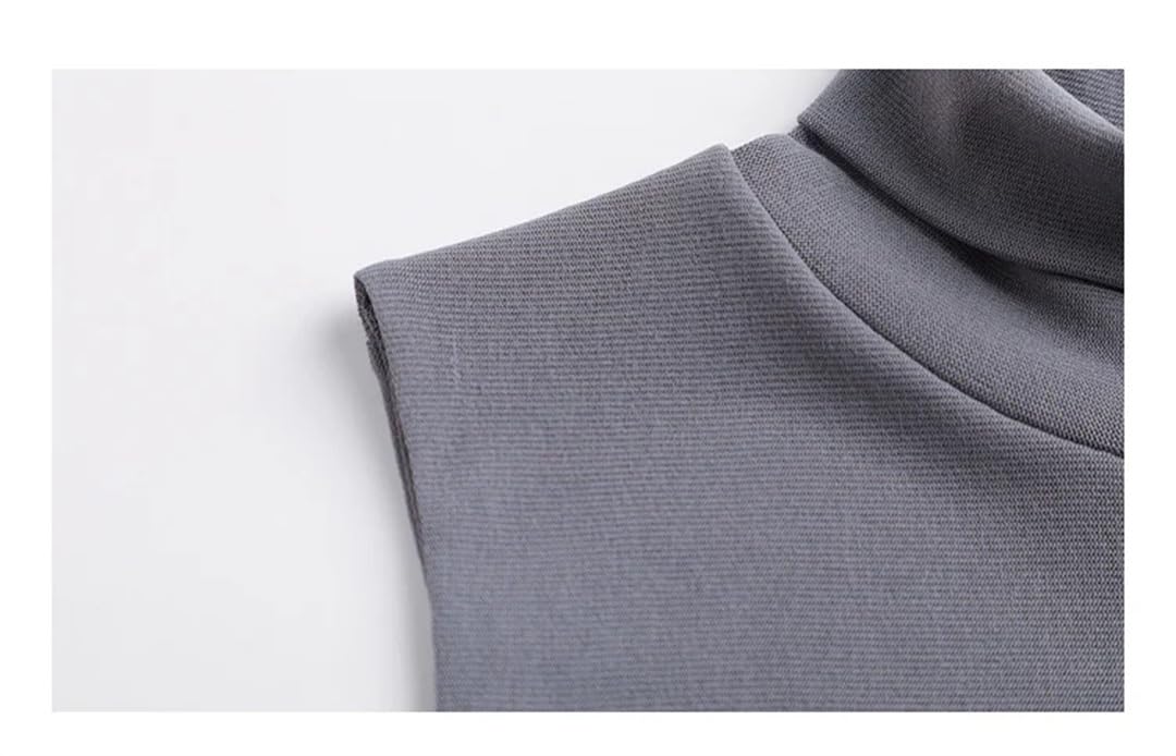 Top estivo da donna a collo alto in tinta unita top aderente senza maniche in rete sottile elastico