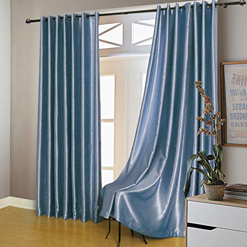 Rideaux bleu branche épais isolant contre le froid pour grande baie vitrée - 2