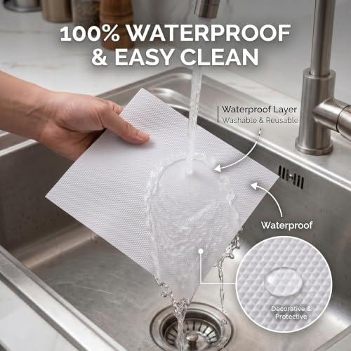 Image of EASYHOME Multipurpose EVA Anti-Slip Mat (60cm x 3 Meter, Clear) - Waterproof, Washable Shelf Liner Roll Sheet for Kitchen, Bathroom, Drawers, Cabinets, Fridge & Table Mat