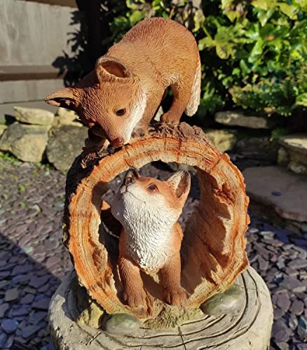 Renard ludique résine : statuette résistante extérieur - 5