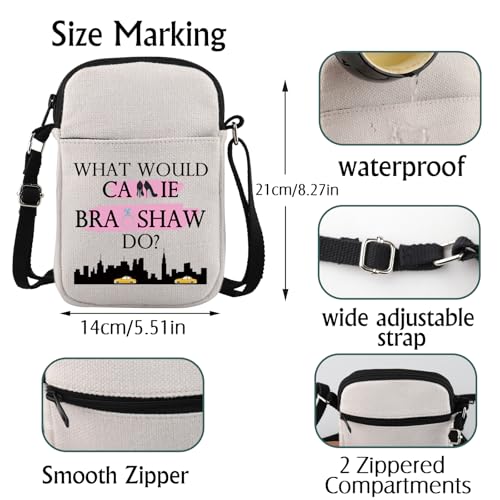 Romantic Comedies TV Series Inspired Gift What Would Carrie Bradshaw Do Crossbody Bag Carrie Bradshaw Fan Merch (What Would Car-rie C Bag)3