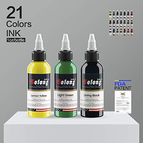 Solong Tattoo Ink Set, 1Oz (30Ml) Tattoo Supply Usa 21 Colors Pigment Kit Tattoo Ink Color Set Ti302-30-21 #TOP2