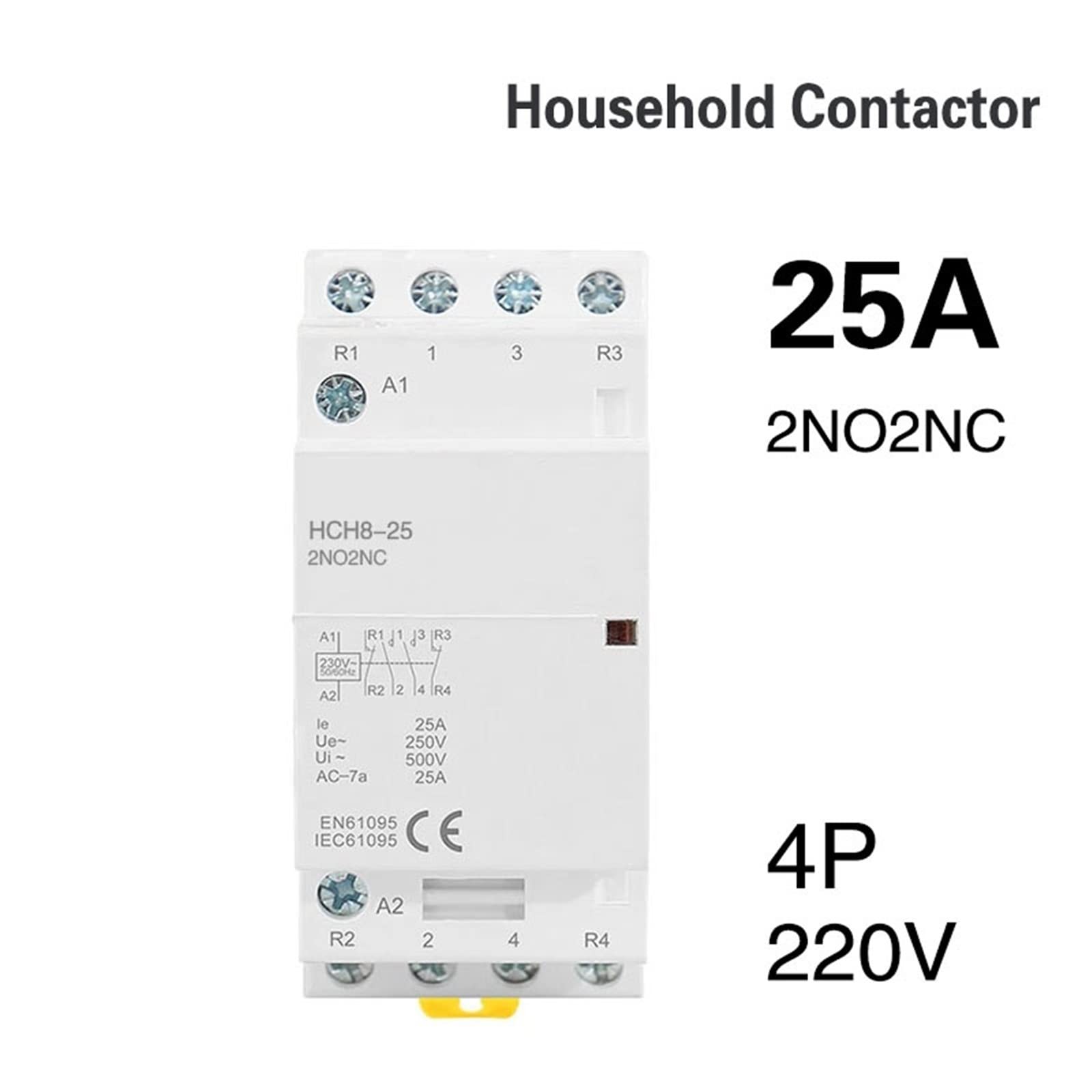 HCH8-25 automatyczny stycznik domowy 4P 25A 4NO 4NC 2NO2NC AC DC 24V 110V 220V modułowa szyna DIN typ 1 szt